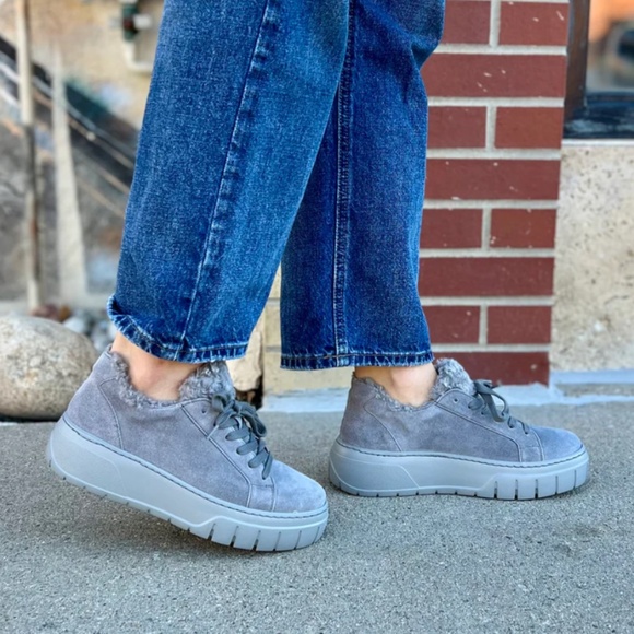Gabor Shoes - Gabor 73.221.19 Suede Sneaker in Steel